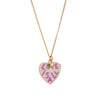 Wholesale Titanium Steel Heart Shaped Oil Dripping Print Openable Photo Album Necklace With Zircon Electroplated Real Gold Plated