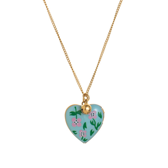 Wholesale Titanium Steel Heart Shaped Oil Dripping Print Openable Photo Album Necklace With Zircon Electroplated Real Gold Plated