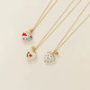 Wholesale Titanium Steel Heart Shaped Oil Dripping Print Openable Photo Album Necklace With Zircon Electroplated Real Gold Plated