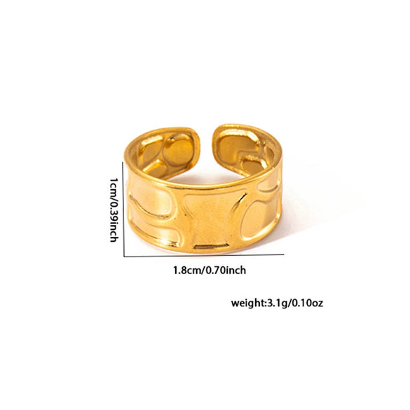 Wholesale Titanium Steel Heart Shaped Ring For Women 18K Gold Plated Hip Hop Style Simple And Popular