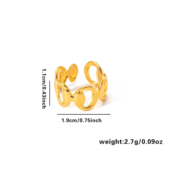Wholesale Titanium Steel Heart Shaped Ring For Women 18K Gold Plated Hip Hop Style Simple And Popular