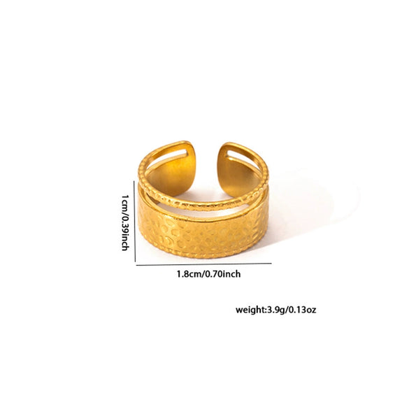 Wholesale Titanium Steel Heart Shaped Ring For Women 18K Gold Plated Hip Hop Style Simple And Popular