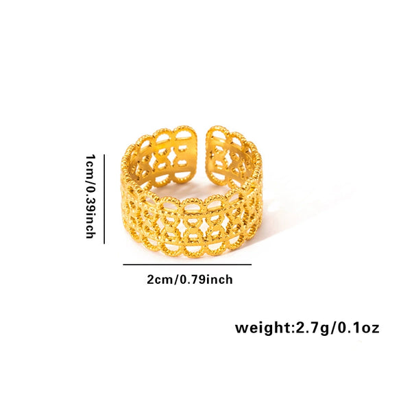 Wholesale Titanium Steel Heart Shaped Ring For Women 18K Gold Plated Hip Hop Style Simple And Popular