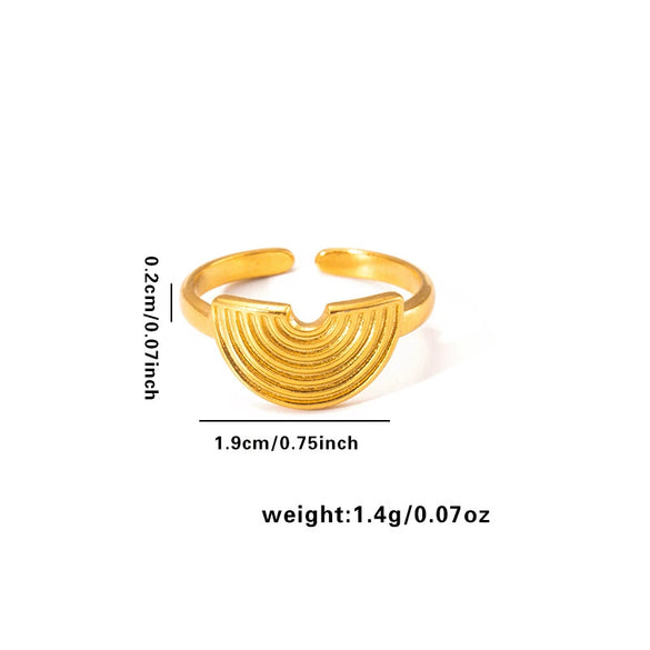 Wholesale Titanium Steel Heart Shaped Ring For Women 18K Gold Plated Hip Hop Style Simple And Popular