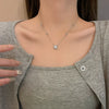 Wholesale Titanium Steel Heart Shaped Zircon Clavicle Chain Necklace For Women With Electroplating Treatment