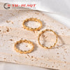 Wholesale Titanium Steel Heart Stacked Ring Geometric Style Electroplated Hand Jewelry