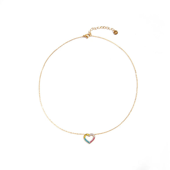 Wholesale Titanium Steel Heartshaped Bohemian Clavicle Chain With Electroplating