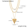 Wholesale 316L Stainless Steel Heartshaped Devil's Eye Pendant Earrings And Multilayer Necklace With 18K Real Gold Electroplating For Women
