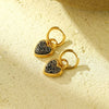 Wholesale Titanium Steel Heartshaped Diamond Love Earrings With Electroplating Treatment Fashion Design Nonfading