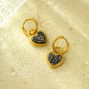 Wholesale Titanium Steel Heartshaped Diamond Love Earrings With Electroplating Treatment Fashion Design Nonfading