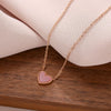 Wholesale Titanium Steel Heartshaped Doublesided Pendant Necklace For Women With 18K Rose Gold Plated And O Word Chain