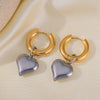 Wholesale Titanium Steel Heartshaped Electroplated Detachable Earrings For Women