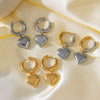 Wholesale Titanium Steel Heartshaped Electroplated Detachable Earrings For Women