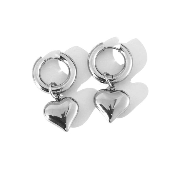 Wholesale Titanium Steel Heartshaped Electroplated Detachable Earrings For Women