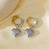 Wholesale Titanium Steel Heartshaped Electroplated Detachable Earrings For Women