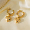 Wholesale Titanium Steel Heartshaped Electroplated Detachable Earrings For Women