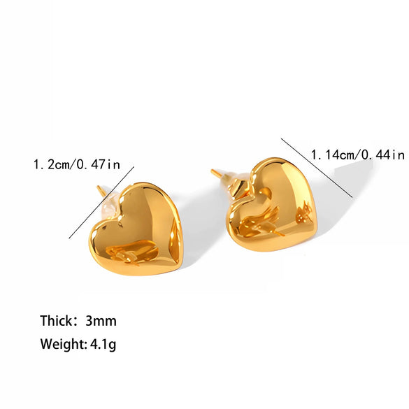 Wholesale Titanium Steel Heartshaped Electroplated Fashion Women's Earrings