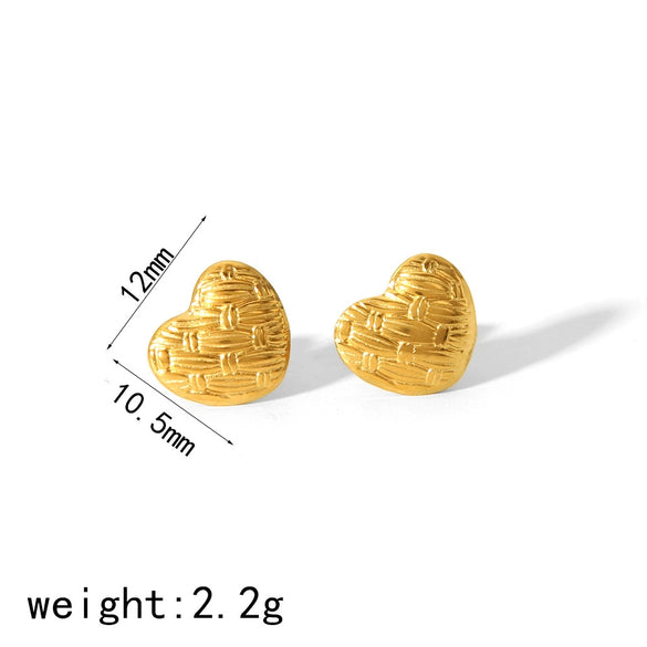 Wholesale Titanium Steel Heartshaped Electroplated Fashion Women's Earrings