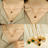 Wholesale 316L Stainless Steel Heartshaped Embossed Diamondinlaid Clavicle Chain Necklace Electroplated Women's Jewelry