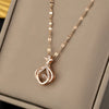Wholesale Titanium Steel Heartshaped Fashion Simple Elegant Highend Jewelry Set With Diamonds
