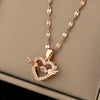 Wholesale Titanium Steel Heartshaped Fashion Simple Elegant Highend Jewelry Set With Diamonds