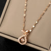 Wholesale Titanium Steel Heartshaped Fashion Simple Elegant Highend Jewelry Set With Diamonds