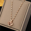 Wholesale Titanium Steel Heartshaped Fashion Simple Elegant Highend Jewelry Set With Diamonds
