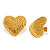 Wholesale 316L Stainless Steel Heartshaped Geometric Earrings With Electroplating Treatment