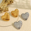 Wholesale 316L Stainless Steel Heartshaped Geometric Earrings With Electroplating Treatment