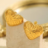 Wholesale 316L Stainless Steel Heartshaped Geometric Earrings With Electroplating Treatment