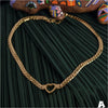 Wholesale Titanium Steel Heartshaped Hollow Pendant Necklace For Women Retro Fashionable Electroplated