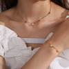 Wholesale 316L Stainless Steel Heartshaped Necklace For Women With Electroplating And Water Drop Bell Pattern