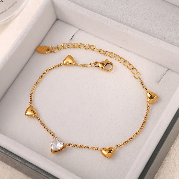 Wholesale 316L Stainless Steel Heartshaped Necklace For Women With Electroplating And Water Drop Bell Pattern