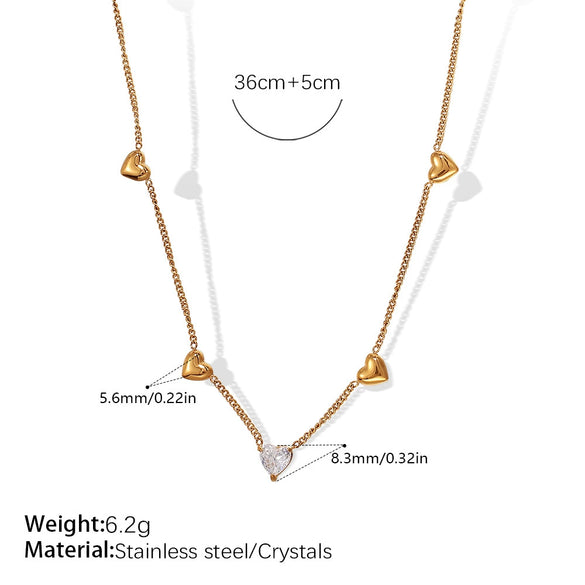 Wholesale 316L Stainless Steel Heartshaped Necklace For Women With Electroplating And Water Drop Bell Pattern
