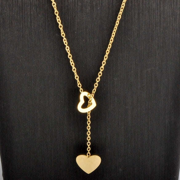 Wholesale Titanium Steel Heartshaped Pendant Necklace With Electroplating Cartoon Style For Women