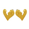 Wholesale 316L Stainless Steel Heartshaped Wave Pattern Electroplated Women's Ear Studs