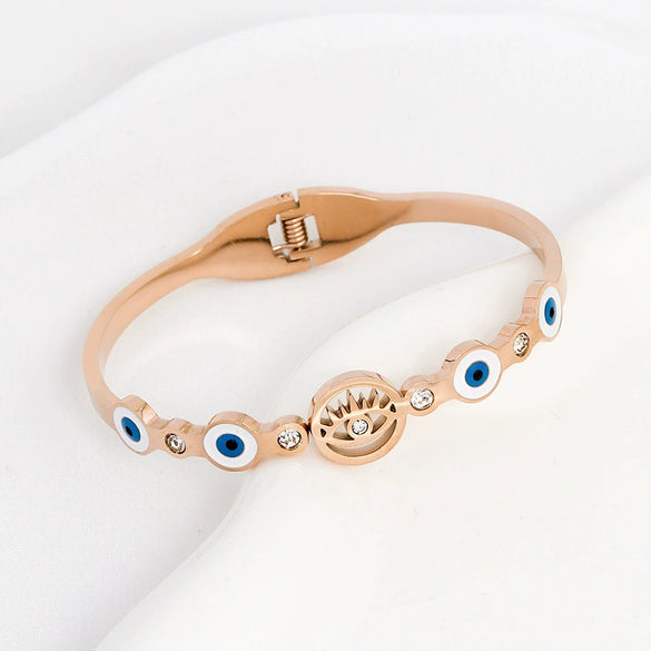 Wholesale Titanium Steel Hip Hop Style Electroplating Bracelet For Female