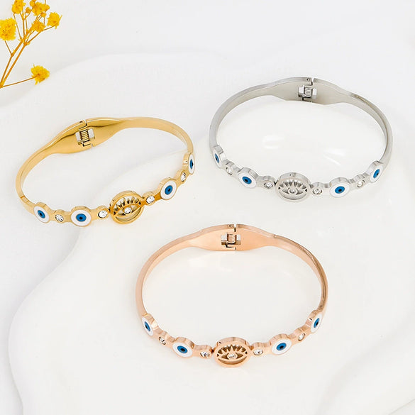 Wholesale Titanium Steel Hip Hop Style Electroplating Bracelet For Female