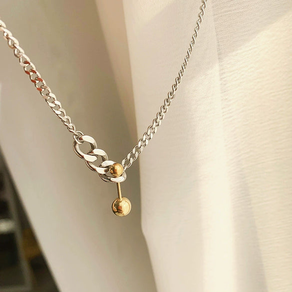 Wholesale Titanium Steel Hiphop Dumbbell Design Clavicle Chain With Electroplating Treatment