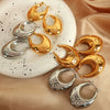 Wholesale 316L Stainless Steel Hollow Crescent Earrings With 18K Gold Plated Electroplating For Women French Retro Fashion Style
