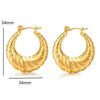 Wholesale Titanium Steel Hollow Croissant Earrings With Geometric Pattern And Vacuum Electroplating For Unisex