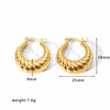 Wholesale Titanium Steel Hollow Croissant Earrings With Geometric Pattern And Vacuum Electroplating For Unisex