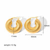 Wholesale Titanium Steel Hollow Geometric Pattern Electroplated Unisex Earrings