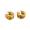 Wholesale Titanium Steel Hollow Geometric Pattern Electroplated Unisex Earrings