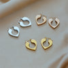 Wholesale Titanium Steel Hollow Heart Earrings With Electroplating For Women