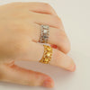 Wholesale Titanium Steel Hollow Ring Fashionable Geometric Design Opening Adjustable For Women