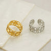 Wholesale Titanium Steel Hollow Ring Fashionable Geometric Design Opening Adjustable For Women