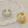 Wholesale Titanium Steel Hollow Ring Fashionable Geometric Design Opening Adjustable For Women