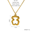 Wholesale 316L Stainless Steel Hollow Three Dimensional Bear Light Luxury Niche Women's Necklace With Electroplating