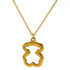 Wholesale 316L Stainless Steel Hollow Three Dimensional Bear Light Luxury Niche Women's Necklace With Electroplating